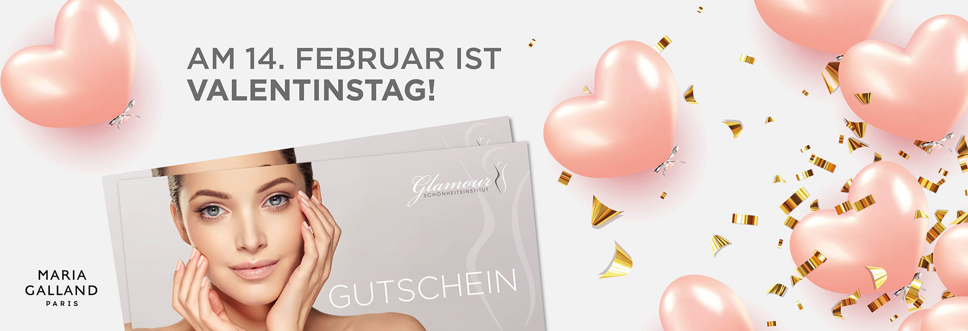 Glamour Schönheitsinstitut Webbanner Gutscheine Valentinstag 1900×650